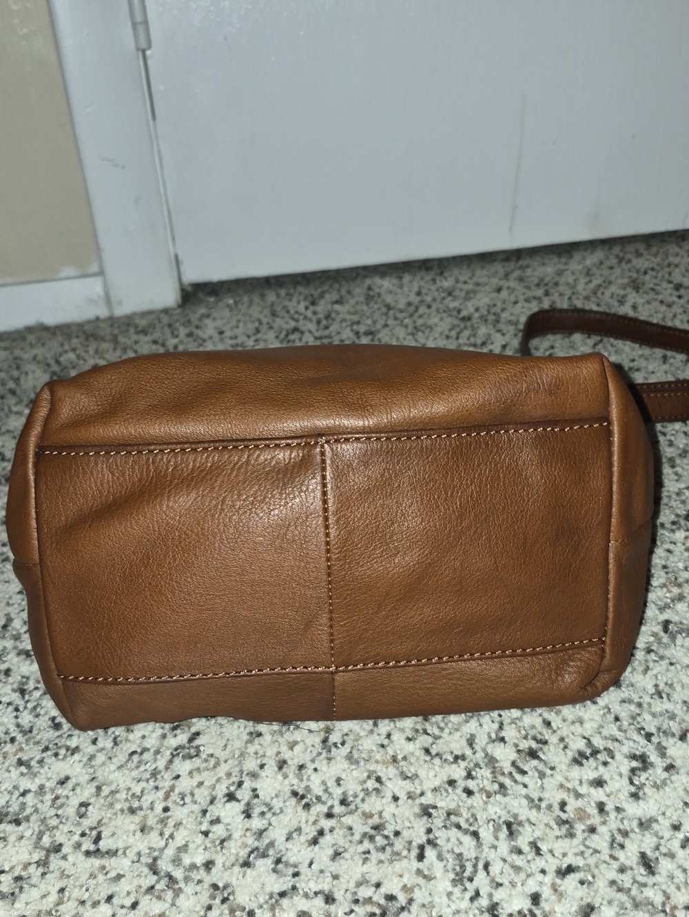 HOBO Brown Leather Crossbody Bag with Brass Hardware - Picture 9 of 11